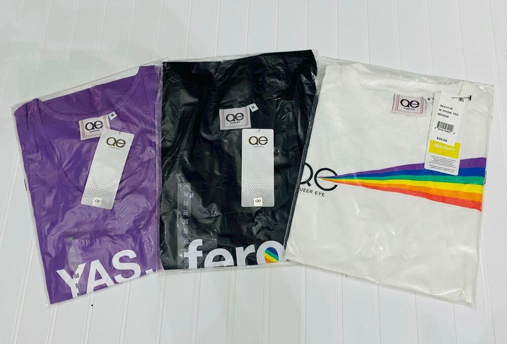 Queer Eye Unisex Pride Mens or Women’s T-Shirt Tank Top Bundle of 3 Sz Med